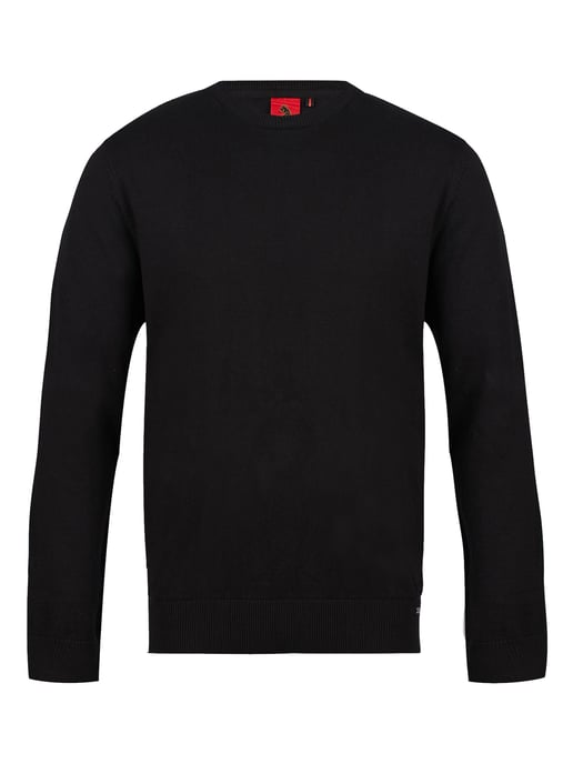 Luke 1977 Men's Noah Super Fine Crew Knit Jumper in Black - Image 2