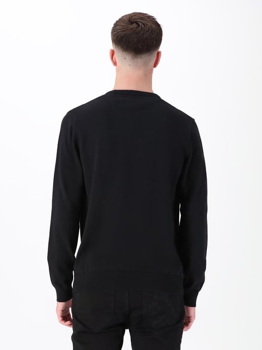 Luke 1977 Men's Noah Super Fine Crew Knit Jumper in Black - Image 4