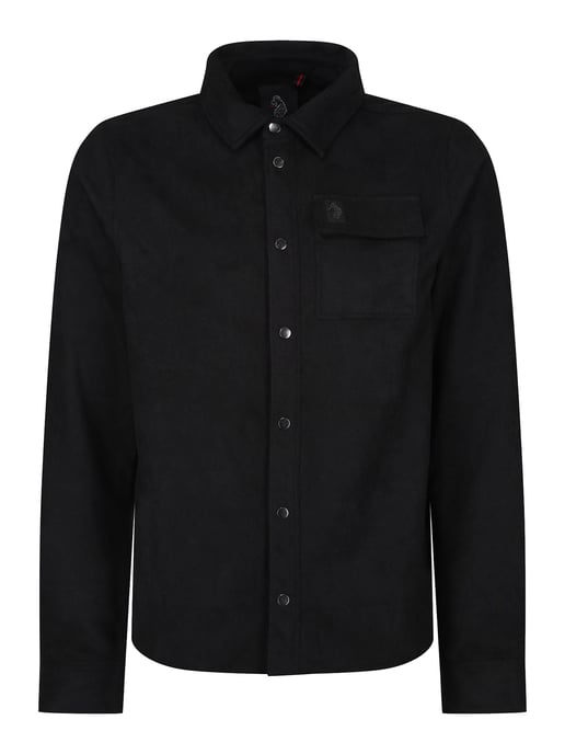 Luke 1977 Men's Donovan 1000 Premium Faux Suede Overshirt in Black - Image 2
