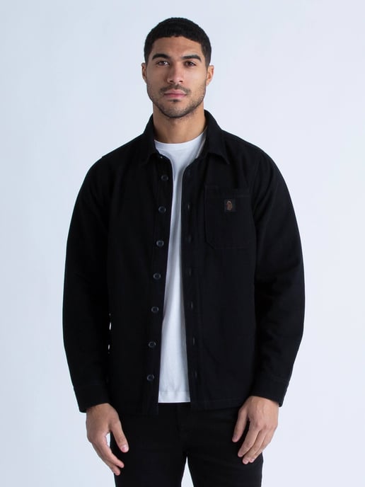 Luke 1977 Men's Bala Lake Overshirt in Black - Image 1