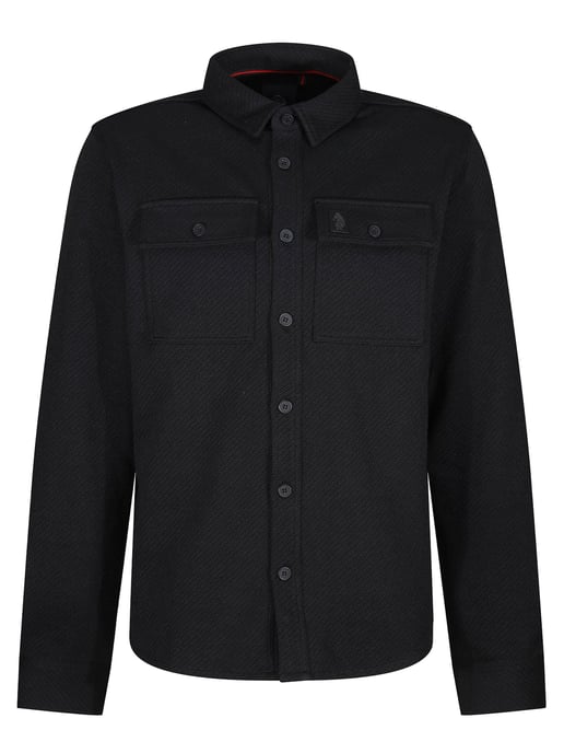 Luke 1977 Men's Haines Premium Textured Twin Pocket Overshirt in Black - Image 2
