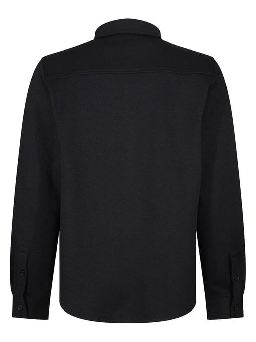Luke 1977 Men's Haines Premium Textured Twin Pocket Overshirt in Black - Image 6