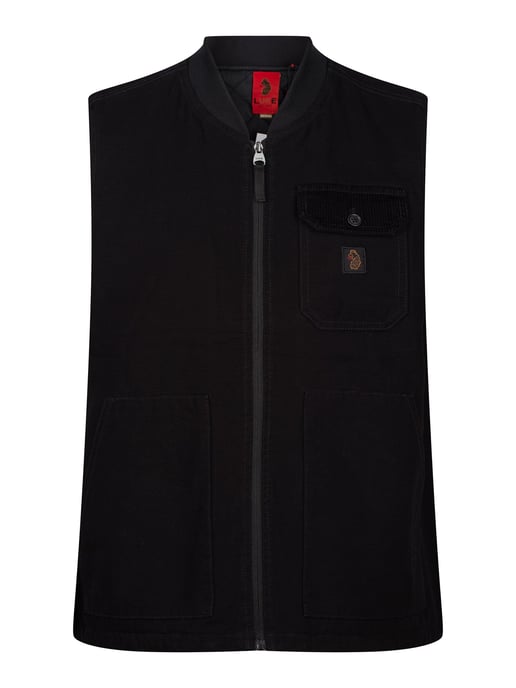 Luke 1977 Men's Vyrnwy Quilted Gilet in Black - Image 2