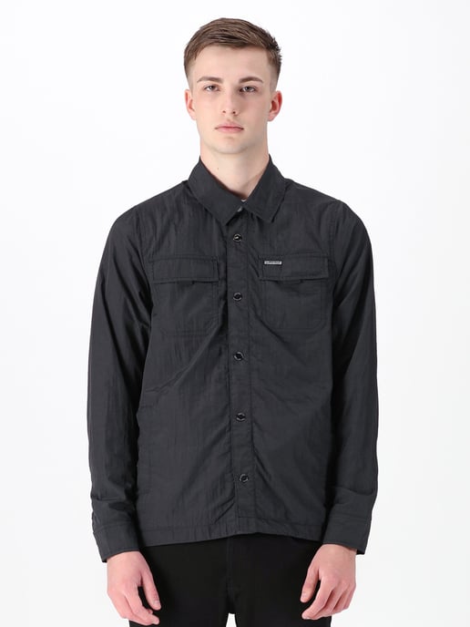 Luke 1977 Men's Seattle Crinkled Nylon Shacket in Black - Image 1