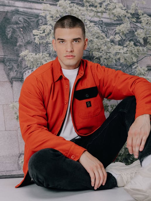 Luke 1977 Men's Bala 1000 Button Shacket in Orange - Image 5