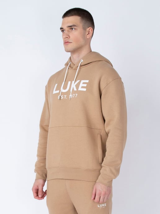 Luke 1977 Men's Grand Soft Cotton Relaxed Fit Overhead Hoodie in Brown - Image 3