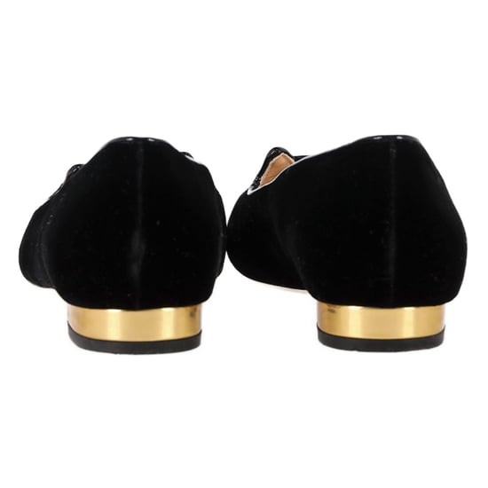 Charlotte Olympia Kitty Ballerinaskor i Svart Sammet - Image 5
