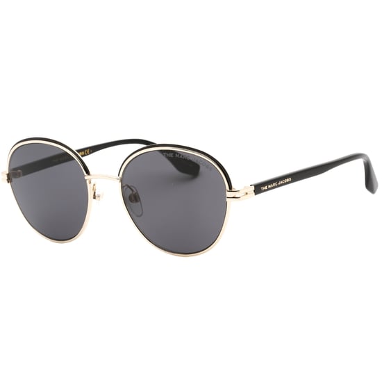 Marc Jacobs ronde grijze lens zwart gouden zonnebril - Image 2