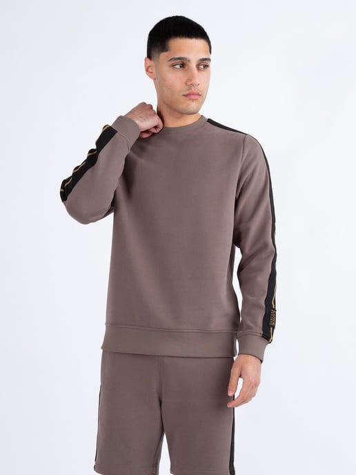 Luke 1977 Men's Massachusetts Tape Detail Sweatshirt in Brown - Image 3