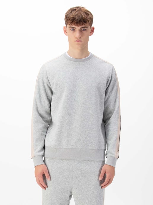 Luke 1977 Men's Massachusetts Tape Detail Sweatshirt in Grey - Image 3