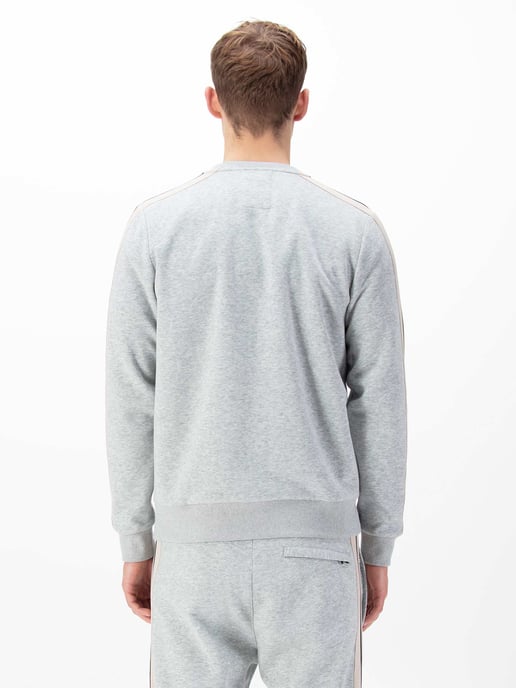 Luke 1977 Men's Massachusetts Tape Detail Sweatshirt in Grey - Image 4