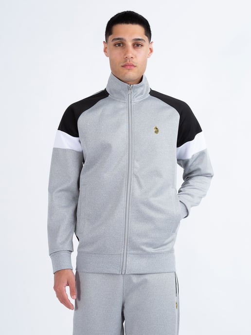 Luke 1977 Men's Kas 3 Zip Through Funnel Neck Sweatshirt in Grey - Image 1