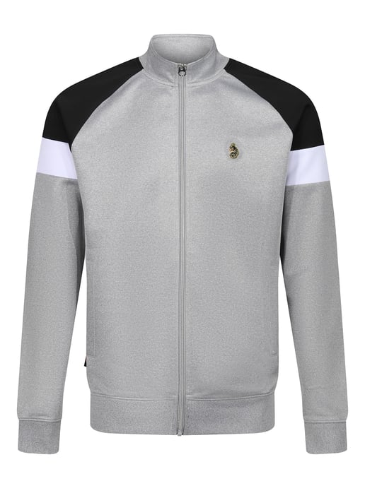 Luke 1977 Men's Kas 3 Zip Through Funnel Neck Sweatshirt in Grey - Image 2