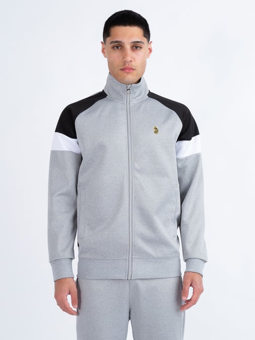 Luke 1977 Men's Kas 3 Zip Through Funnel Neck Sweatshirt in Grey - Image 3