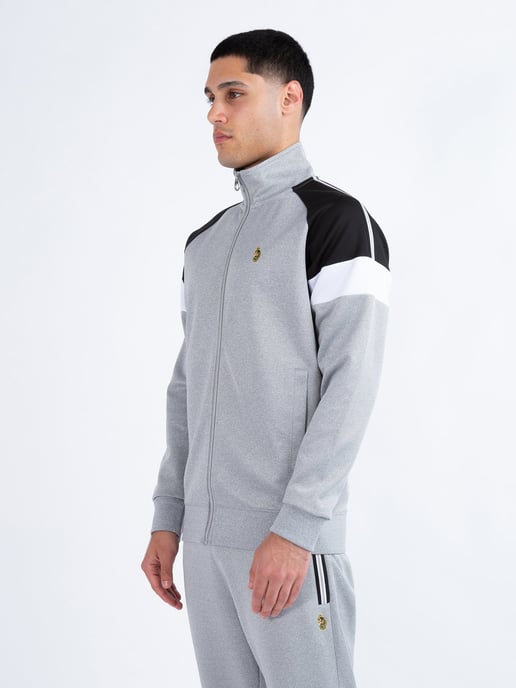 Luke 1977 Men's Kas 3 Zip Through Funnel Neck Sweatshirt in Grey - Image 4