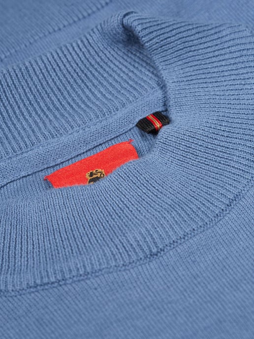 Luke 1977 Men's Jenson Funnel Neck Knitted Jumper in Blue - Image 6