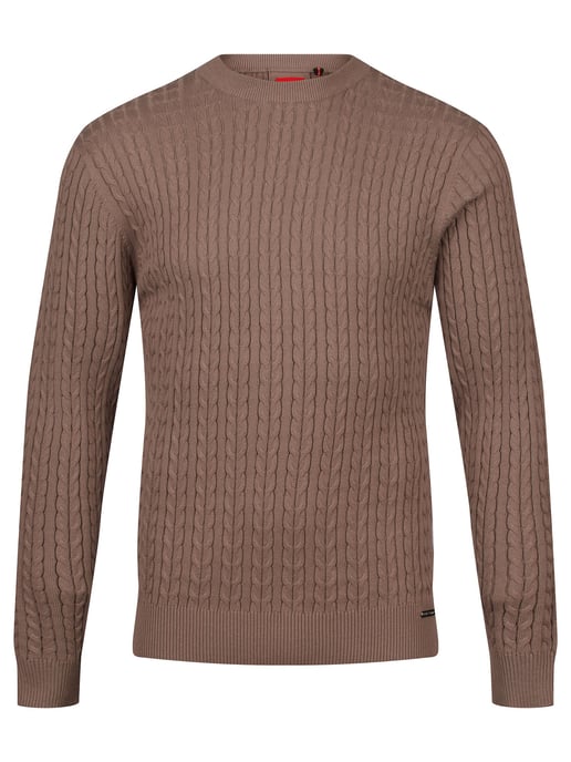 Luke 1977 Men's The Hamptons Textured Knitted Jumper in Brown - Image 2