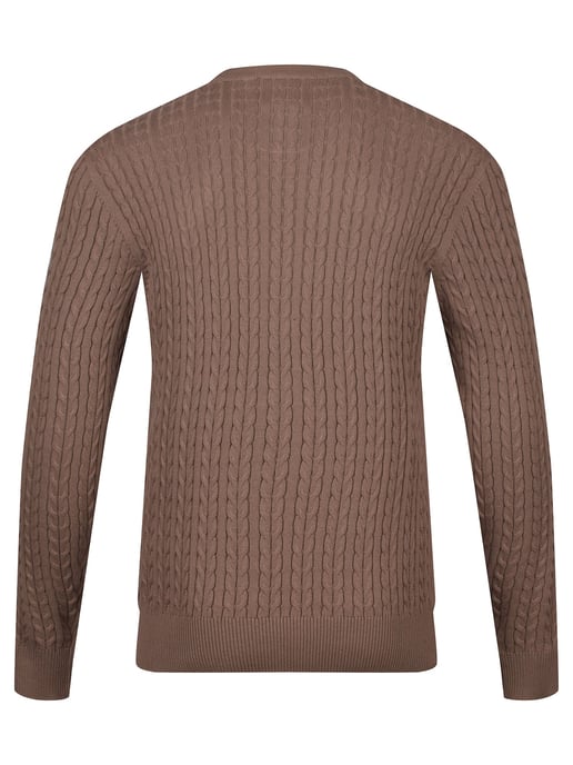 Luke 1977 Men's The Hamptons Textured Knitted Jumper in Brown - Image 5