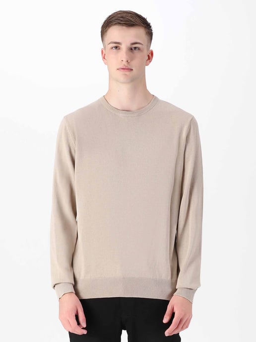 Luke 1977 Men's Noah Super Fine Crew Knit Jumper in Brown - Image 1