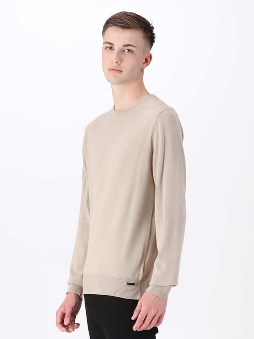 Luke 1977 Men's Noah Super Fine Crew Knit Jumper in Brown - Image 2