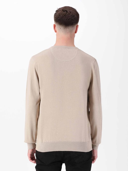 Luke 1977 Men's Noah Super Fine Crew Knit Jumper in Brown - Image 3