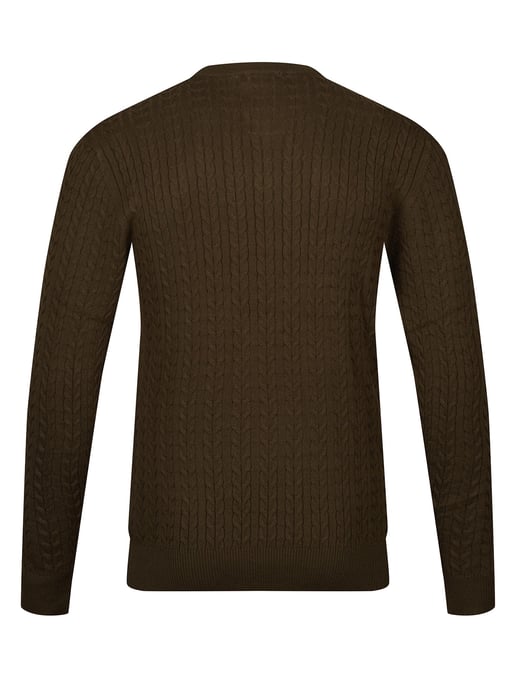 Luke 1977 Men's The Hamptons Textured Knitted Jumper in Green - Image 5