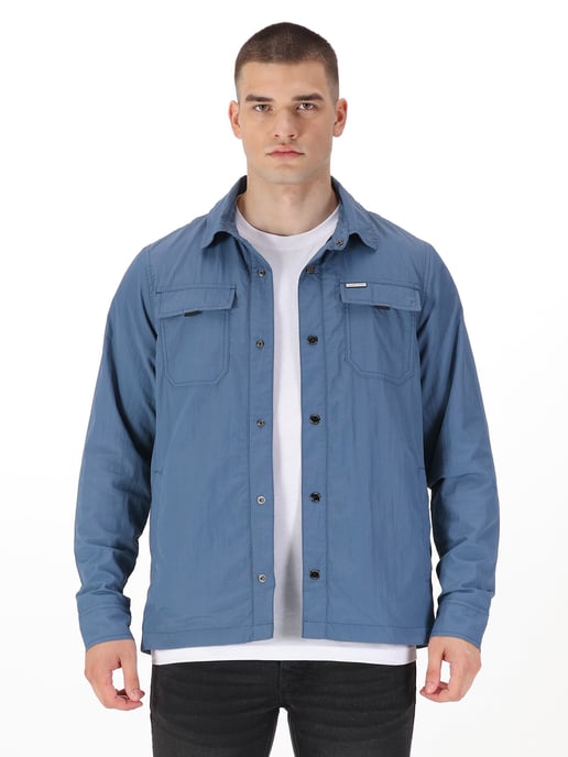 Luke 1977 Men's Seattle Crinkled Nylon Shacket in Grey - Image 1
