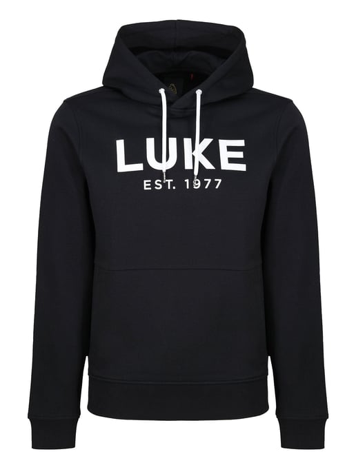 Luke 1977 Men's Grand Soft Cotton Relaxed Fit Overhead Hoodie in Black - Image 2
