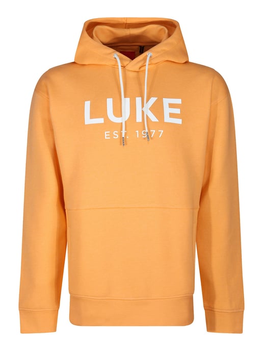 Luke 1977 Men's Grand Soft Cotton Relaxed Fit Overhead Hoodie in Orange - Image 5