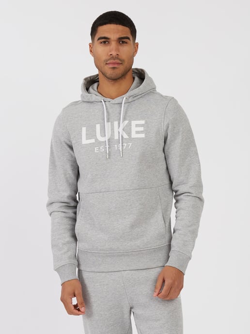 Luke 1977 Men's Grand Soft Cotton Relaxed Fit Overhead Hoodie in Grey - Image 1