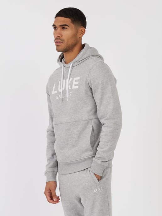 Luke 1977 Men's Grand Soft Cotton Relaxed Fit Overhead Hoodie in Grey - Image 3