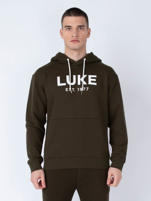 Luke 1977 Men's Grand Soft Cotton Relaxed Fit Overhead Hoodie in Green - Image 1