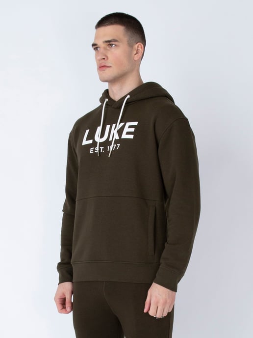 Luke 1977 Men's Grand Soft Cotton Relaxed Fit Overhead Hoodie in Green - Image 3