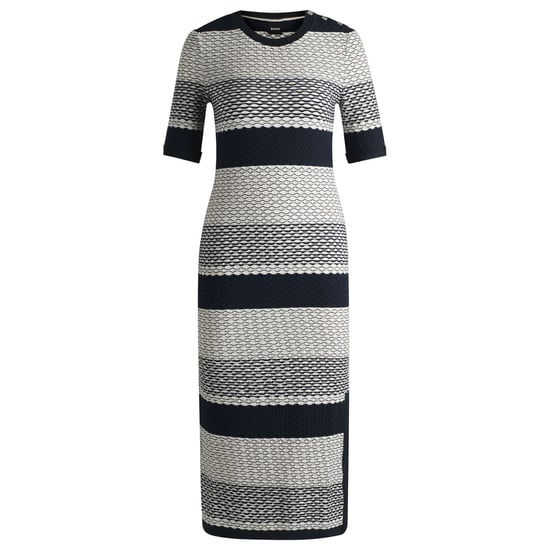 Women's Boss Etanah Structured-Stripe Dress in Tortoiseshell - Image 4