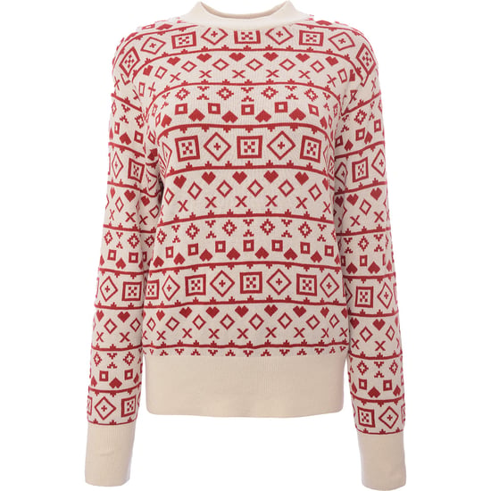 Monki Women's Beige & Red Fairisle Christmas Jumper - Image 1