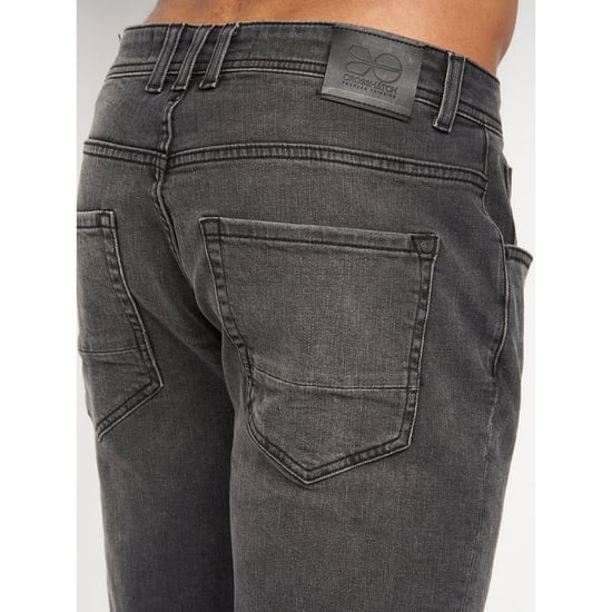 Crosshatch Sheldons Slim Jeans för män (Mörk träkol) - Image 3