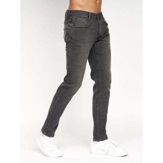 Crosshatch Sheldons Slim Jeans för män (Mörk träkol) - Image 5