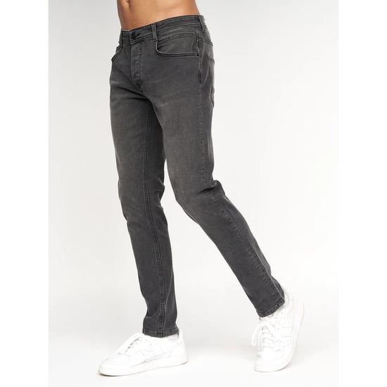 Crosshatch Sheldons Slim Jeans för män (Mörk träkol) - Image 6