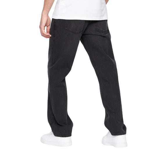 Crosshatch Heren Tillman Stone Wash Baggy Jeans (Zwart) - Image 3