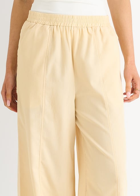 Cream Elasticated Waist Trousers - Image 2