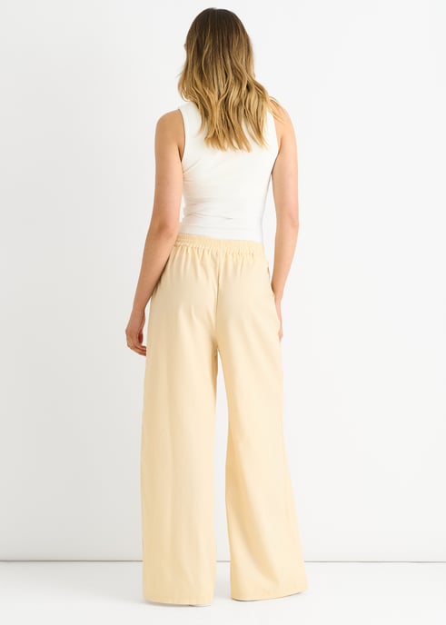 Cream Elasticated Waist Trousers - Image 4