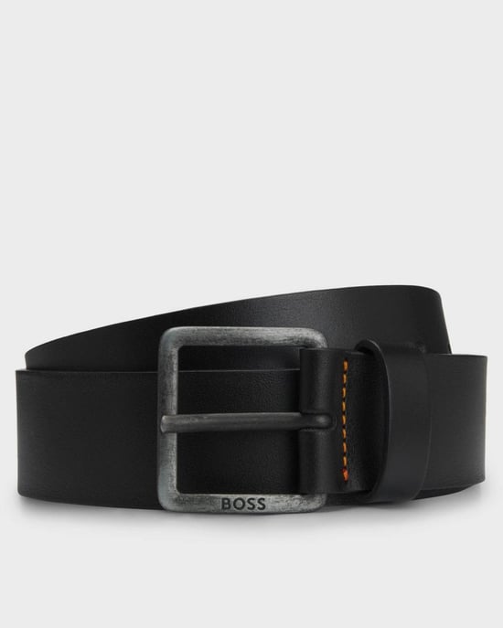 BOSS Orange Jeeko Mens Leather Belt with Logo Buckle NOS - Image 1