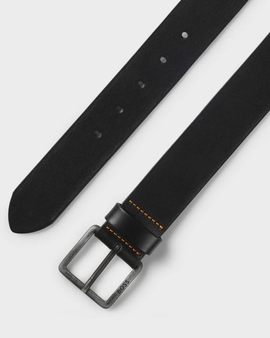 BOSS Orange Jeeko Mens Leather Belt with Logo Buckle NOS - Image 3