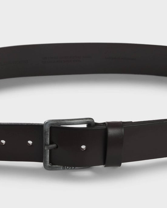 BOSS Orange Jeeko Mens Leather Belt with Logo Buckle NOS - Image 2