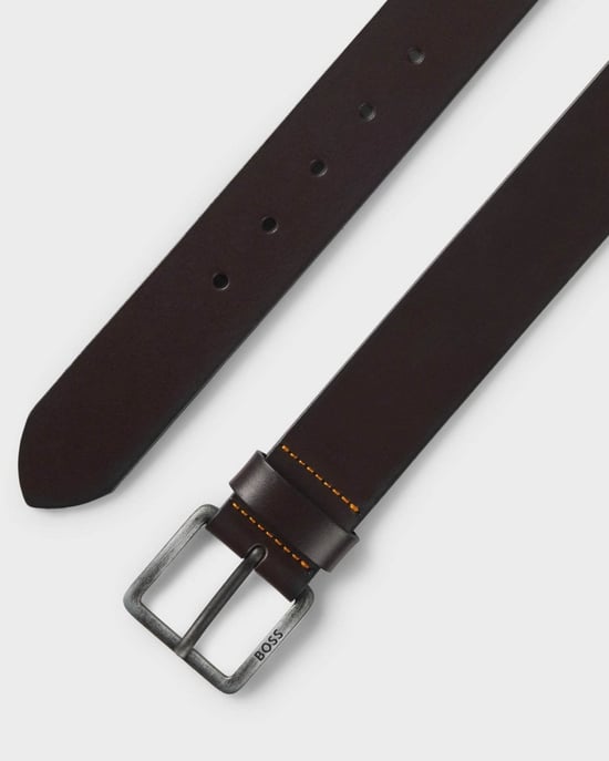 BOSS Orange Jeeko Mens Leather Belt with Logo Buckle NOS - Image 3