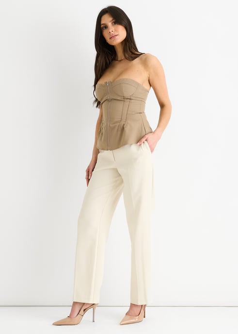 Stone Bandeau Top med sömmar och detaljer - Image 3