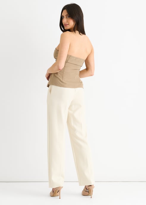 Stone Bandeau Top med sömmar och detaljer - Image 4