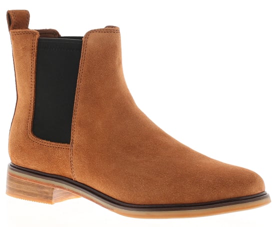 Clarks Womens Chelsea Boots Clarkdale Arlo Suede Leather Slip On tan - Image 1
