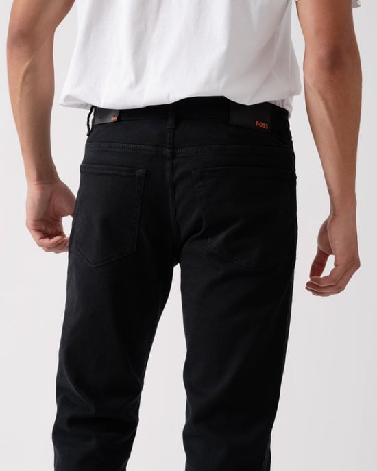 BOSS Orange Re.Maine Mens Regular Fit Jeans in Stay-Black Comfort Stretch Denim NOS - Image 3