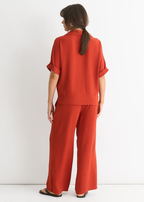 Rust Air Flow Oversized Shirt Top - Image 4